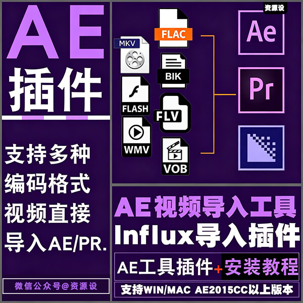 AE/PR视频导入插件 Influx 支持特殊编码格式视频导入 支持WINMAC【3666期】