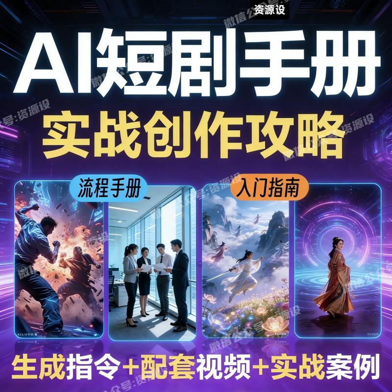 ai短剧手册短视频生成与制作全套教程从入门到精通含即梦ai教程短剧资料【3671期】