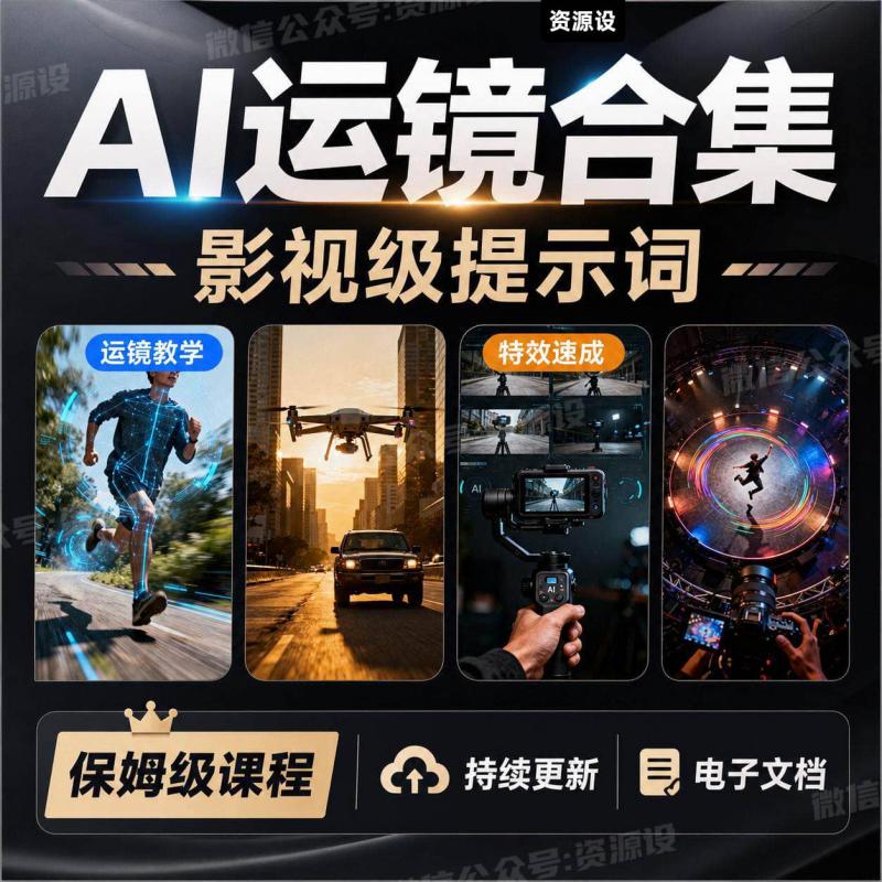 AI运镜镜头电影视级提示词视频教程AI制作短视频快速入门全解析【3668期】